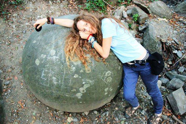 vesna-on-stone-sphere-in-bosnia